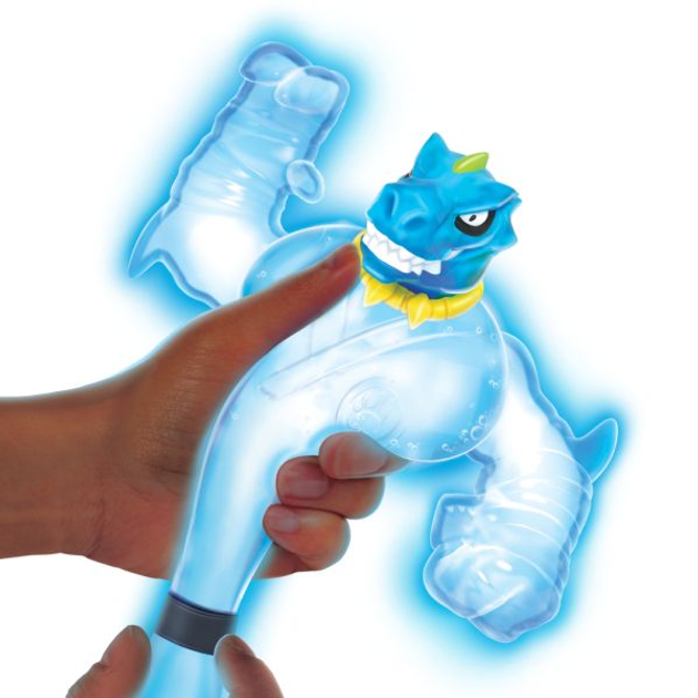 Rozciągliwa figurka GooJitZu Heroes Glow Shifters Tyro vs Rock Jaw GOJ42620 (0630996426203) - obraz 6