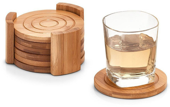 Podstawka pod szklankę Zeller bambusowa 12.7 cm 7 szt (4003368253787) - obraz 3
