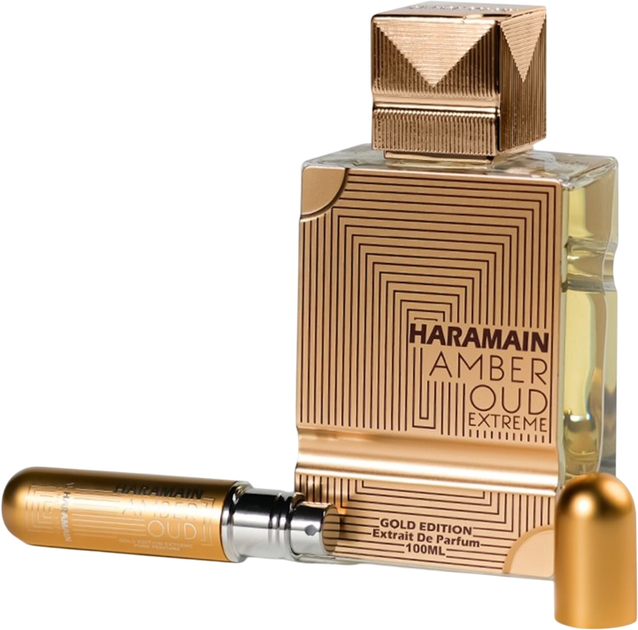 Zestaw unisex Al Haramain Perfumy Amber Oud Gold Edition Extreme 100 ml + Atomizer do napełniania 10 ml (6291106813067) - obraz 2