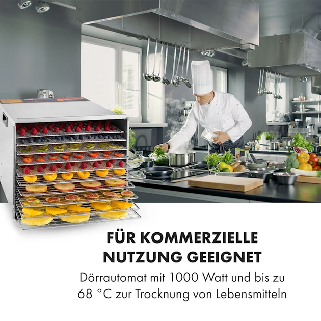 Профессиональный Дегидратор Сушка для овощей и фруктов Klarstein Fruit Jerky Steel 10 - изображение 5