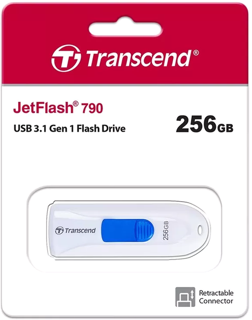 USB флешка Transcend 256GB JetFlash 790 White USB 3.1 (TS256GJF790W) - зображення 5