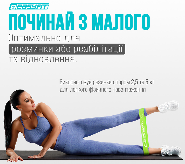 Гумки EasyFit для фітнесу набір з 5 шт EF-1813 (56002831) - зображення 3