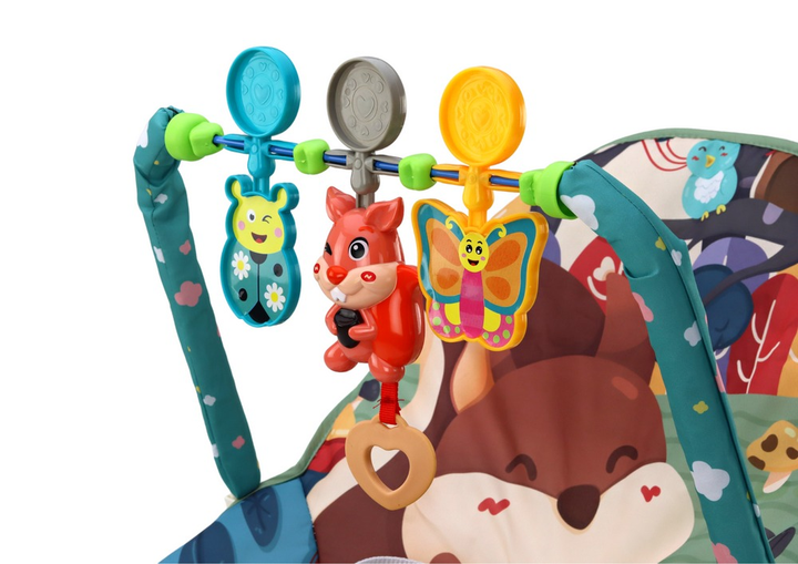 Kolyska bujaczek LEAN Toys 2 w 1 wibracja i dźwięk Lisek (5905991005223) - obraz 6