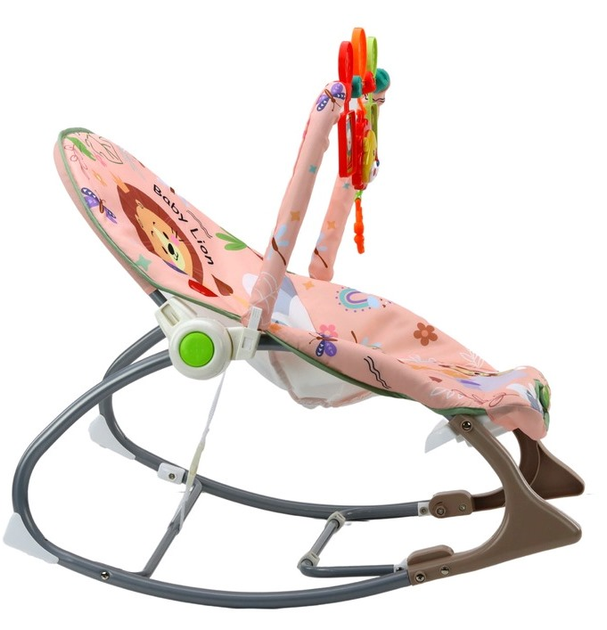 Гойдалка-ліжко LEAN Toys Вібрація та звук 2 в 1 Лев (5905991005230) - зображення 5
