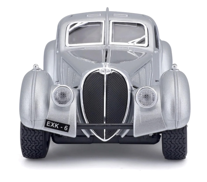 Metalowy model samochodu BBurago Bugatti Atlantic 1936 1:24 srebrny (4893993220922) - obraz 7
