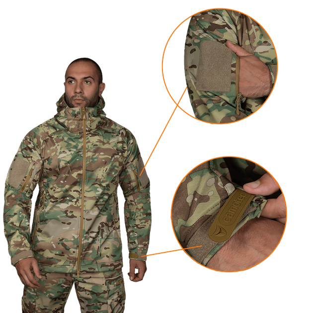 Комплект Softshell (Костюм+Бейсболка) Multicam (8358), XL - изображение 2