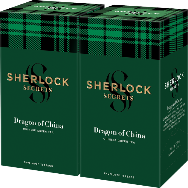 Упаковка зеленого чаю Sherlock Secrets Dragon of China 2 пачки по 1.8 г х 22 саше від Rozetka на платформі USKIDKA Акція на Упаковка зеленого чаю Sherlock Secrets Dragon of China 2 пачки по 1.8 г х 22 саше від Rozetka