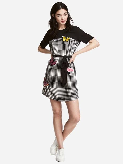 Сукня H&M 507237П 34 чорно-білий клітинка - Фото 1 Сукня H&M 507237П 34 чорно-білий клітинка - зображення 1
