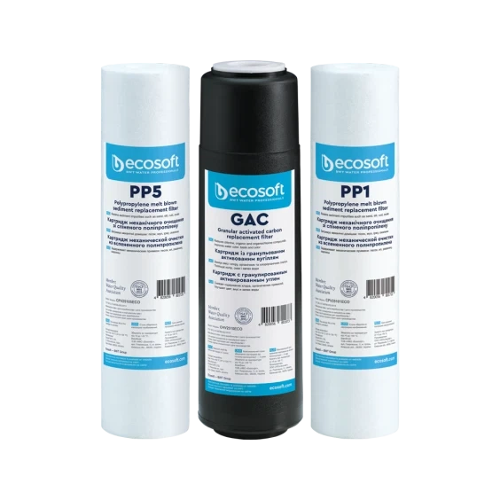 Комплект картриджів для фільтрів зворотного осмосу Ecosoft 1-2-3 (CPV3ECOSTD) - зображення 2