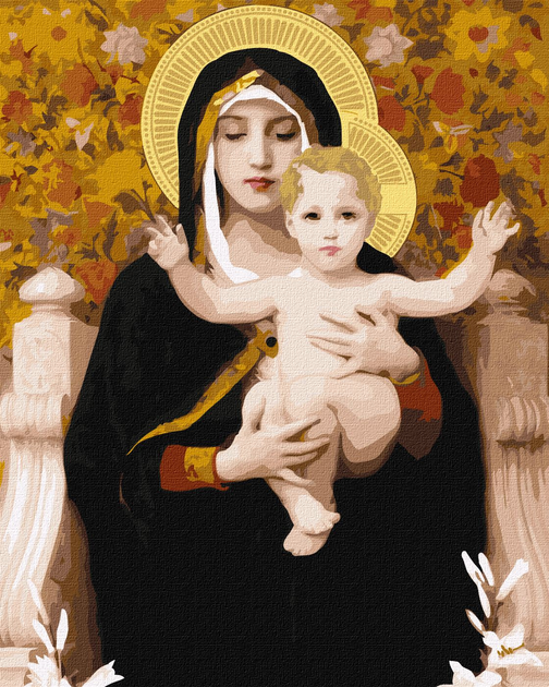 Malowanie po numerach Ideyka Madonna z liliami 40x50 cm (4823104336228) - obraz 1