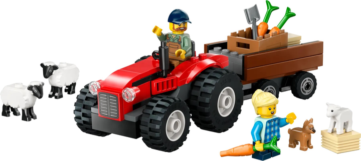 Конструктор LEGO City Червоний трактор з причепом та вівцею 116 елементів (60461) - зображення 5