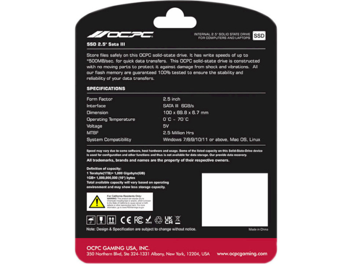 SSD накопичувач OCPC XTL-200 256 GB (SSD25S3T256GLT) - изображение 4