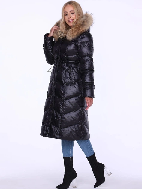 Пуховик зимовий довгий жіночий PERSO BLH220032FR 3XL Чорний (5908312938897) - зображення 3