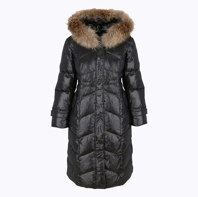 Пуховик зимовий довгий жіночий PERSO BLH220032FR 3XL Чорний (5908312938897) - зображення 7