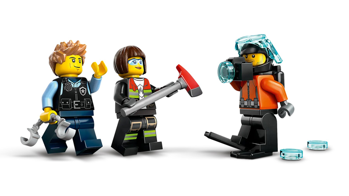 Zestaw klocków LEGO City Zestaw z helikopterem wozem strażackim i łodzią podwodną 874 elementy (60462) - obraz 4