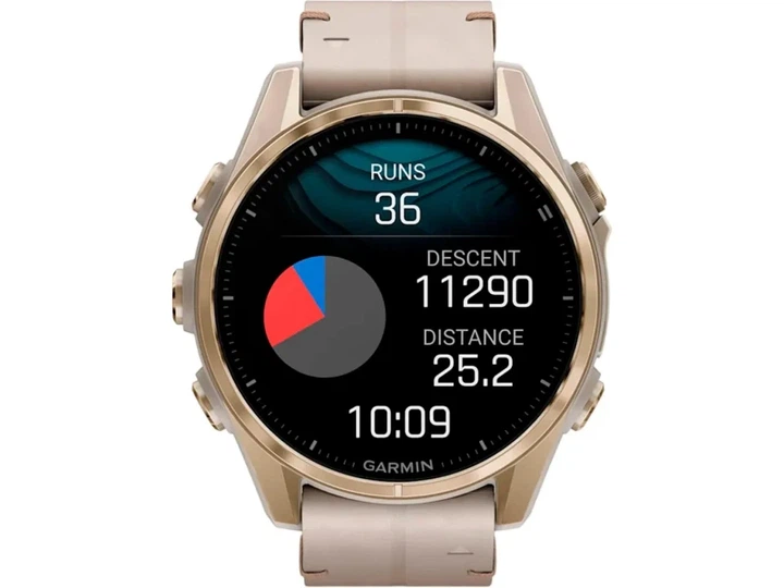 Спортивний годинник Garmin Fenix 8 43mm AMOLED Sapphire Soft Gold with Limestone Leather Band (010-02903-40) - изображение 3