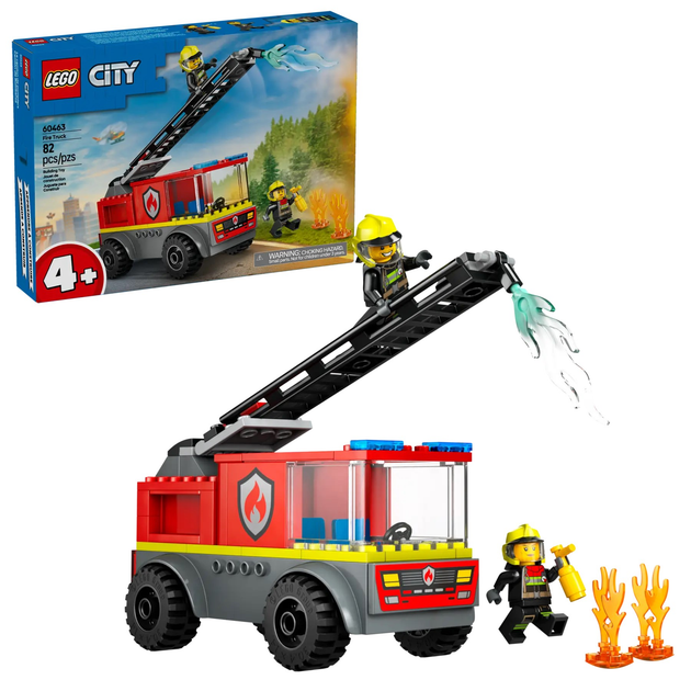 Zestaw klocków LEGO City Wóz strażacki z drabiną 82 elementy (60463) - obraz 2