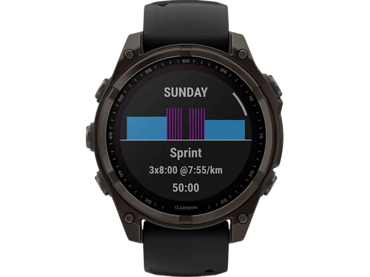 Спортивний годинник Garmin Fenix 8 47mm Solar Sapphire Carbon Gray DLC Titanium w. Black/Pebble Gray S. Band (010-02906-10/11) - изображение 4