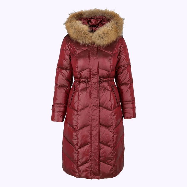 Пуховик зимовий довгий жіночий PERSO BLH220032FR M Винний (5908312938798) - зображення 7