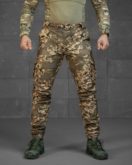 Тактичні чоловічі штани SoftShell на флісі 2XL піксель (89436) - зображення 1