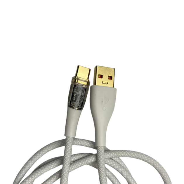 Зарядный шнур для быстрой зарядки телефона USB to Type-C 1.2 м UWarmSof кабель для зарядки планшета повербанка смартфона провод тайпси зарядка 18 Вт Белый - изображение 4