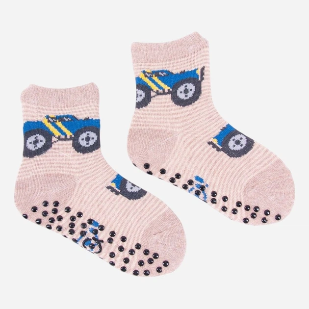 Набір дитячих шкарпеток Yoclub 3 пари SKA-0109C-AA3A-003 20-22 Синій/Червоний/Бежевий (5903999470418) - зображення 4