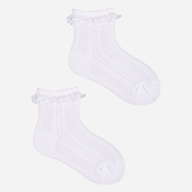 Zestaw skarpet dla dzieci YOCLUB 3Pack Girl's Socks With Frill SKL-0008G-0100 3-6 3 pary White (5904921620710) - obraz 2