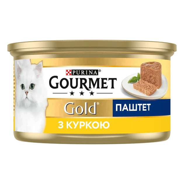 Вологий корм GOURMET Gold для дорослих котів паштет з куркою 85 г - изображение 2