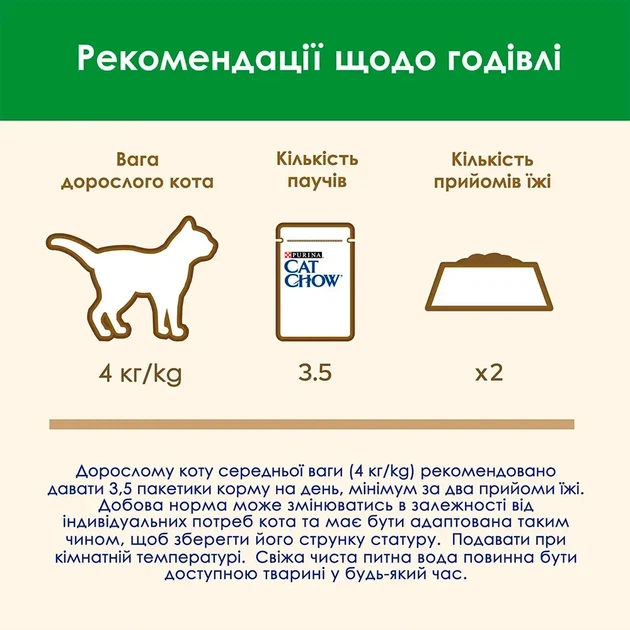 Вологий корм CAT CHOW Sterilised для дорослих котів після стерилізації шматочки у підливці з куркою та баклажанами 85 г - изображение 8