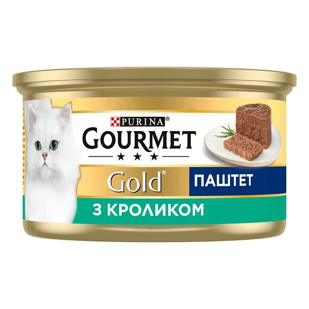 Вологий корм GOURMET Gold для дорослих котів паштет з кроликом 85 г - изображение 2