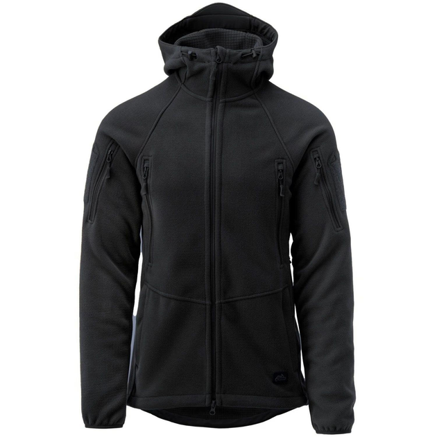 Тактична флісова кофта Helikon Patriot Mk2 Hybrid Fleece з капюшоном black чорна L - зображення 1