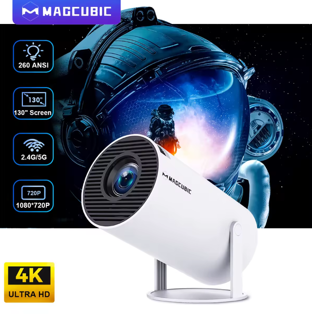 Смарт Проектор MAGCUBIC HY300 4K Pro Android 11 HD BT5.0 Dual Wi-Fi Домашній кінотеатр Білий з автофокусом (2120726) - зображення 3