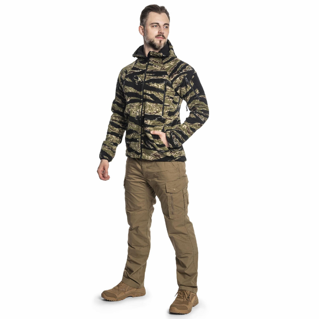 Тактическая флисовая кофта Helikon Patriot Mk2 Hybrid Fleece с капюшоном tiger stripe M - изображение 2