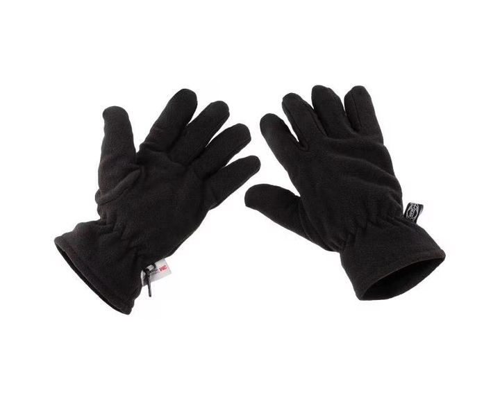 Рукавиці флісові MFH Thinsulate Fleece Gloves чорні S - зображення 2