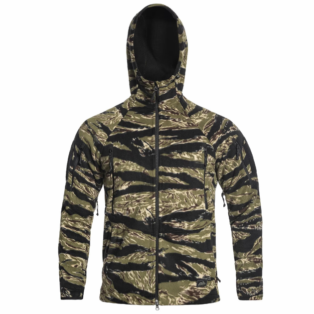 Тактична флісова кофта Helikon Patriot Mk2 Hybrid Fleece з капюшоном tiger stripe XS - зображення 1