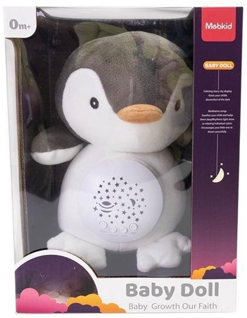 Pluszowa zabawka-projektor Askato Baby Doll Pingwin (6901440120867) - obraz 3