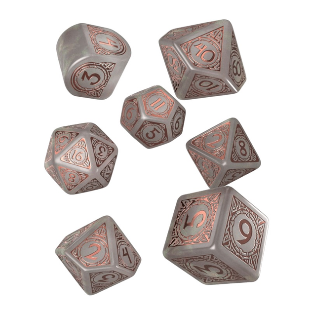 Zestaw kości Q-Workshop Viking Dice Kit Modern Niflheim 7 elementów Jasnoszare (5907699496518) - obraz 1