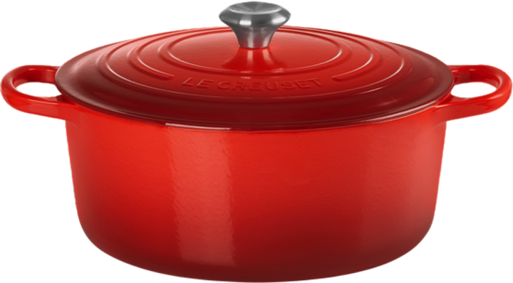 Garnek LeCreuset Signature okrągły wiśniowy 30 cm (0024147261148) - obraz 1