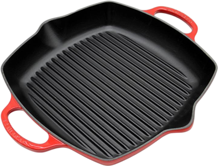 Patelnia grillowa LeCreuset kwadratowa z dwoma uchwytami czarno-czerwona 30 cm (0024147297604) - obraz 2