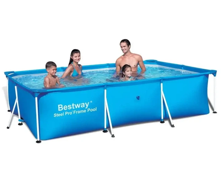 Детский каркасный прямоугольный бассейн Bestway 56404 300 x 201 x 66 см на 3300 л Голубой - изображение 2