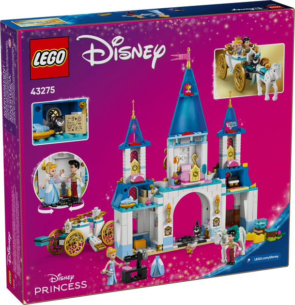 Zestaw klocków LEGO Disney Princess Zamek Kopciuszka i kareta 596 elementów (43275) - obraz 1