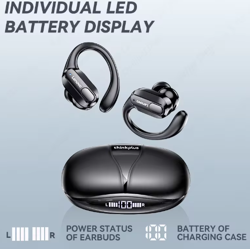 Бездротові навушники Bluetooth Lenovo thinkplus XT80 спортивні/ чорні - зображення 4