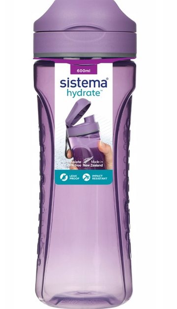 Пляшка для води Sistema Tritan Swift 600 ml Фіолетова (5744001131466) - зображення 1