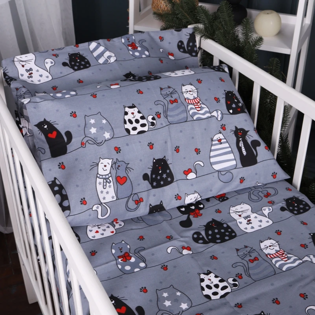 Акція на Простирадло MirSon Бязь Kids Time 17-0671 With Love Cats 150х200 см від Rozetka