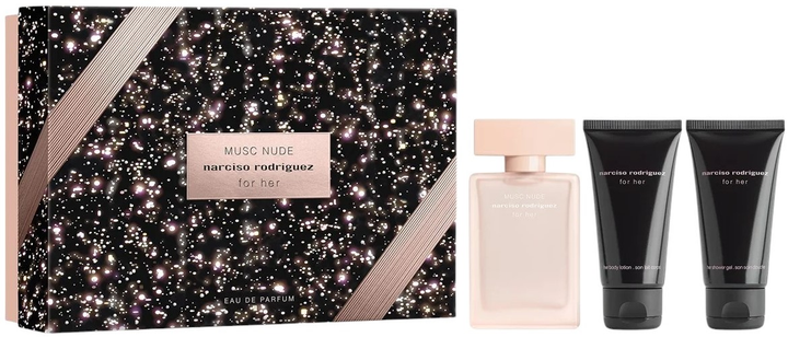 Zestaw dla kobiet Narciso Rodriguez For Her Musc Nude Woda perfumowana 50 ml + Balsam do ciała 50 ml + Żel pod prysznic 50 ml (3423222110789) - obraz 1