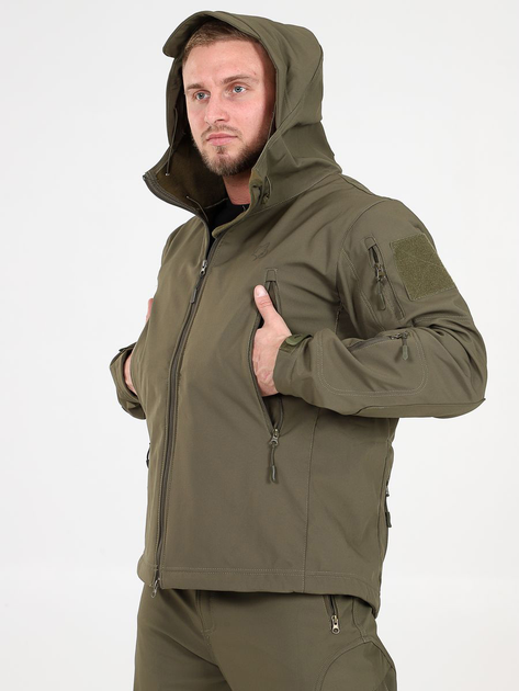 Мужская тактическая куртка Eagle Soft Shell JA-23 на флисе 4XL Green Olive (JDT-0845335) - изображение 1