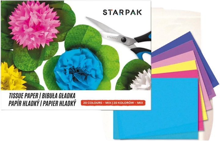 Zestaw papieru bibułkowego StarPak 20 kolorów 10 szt (5907604617342) - obraz 1