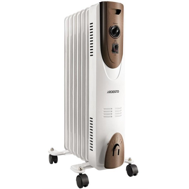 Масляный радиатор ARDESTO OFH-07X1 15м2 1500Вт механическое управление 7 секций белый - изображение 1