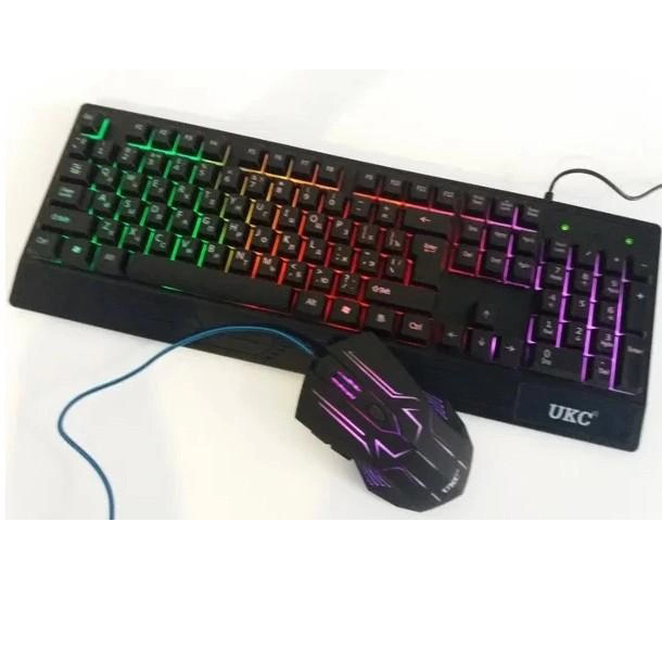 Клавіатура+мишка UKC з LED підсвічуванням від USB M-710, клавіатура ігрова з підсвічуванням та мишкою(ws13218)(WB) - изображение 3