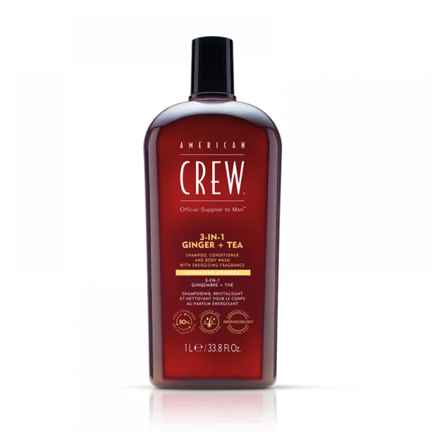 Шампунь American Crew Energizing Shampoo, Conditioner and Body wash Ginger Tea, 1000 мл - Фото 1 Шампунь American Crew Energizing Shampoo, Conditioner and Body wash Ginger Tea, 1000 мл - зображення 1